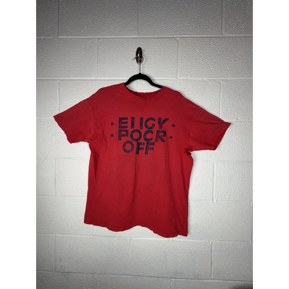 Vintage 80s Thrashed Destroyed Single Stitch "F*ck Off" Tee Hanes Beefy-T XL